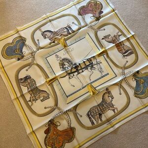 Hermes Multicolor Equestrian Scarf with box and tags